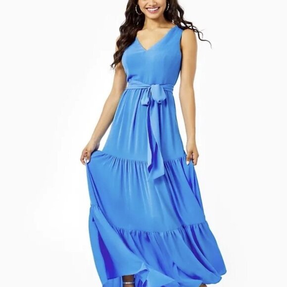 NWT Lilly Pulitzer Maurine Maxi Dress in Blue Thistle - Picture 1 of 13